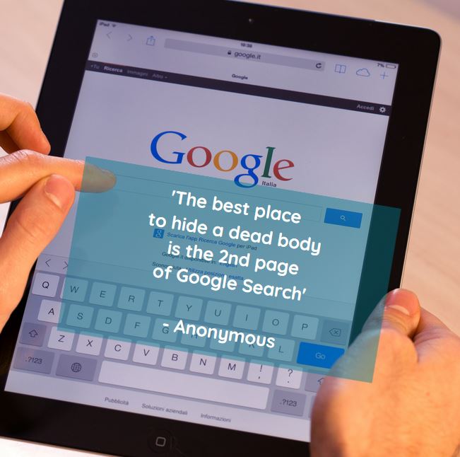 The best place to hide a dead body is the 2nd page of google search - Optimazing