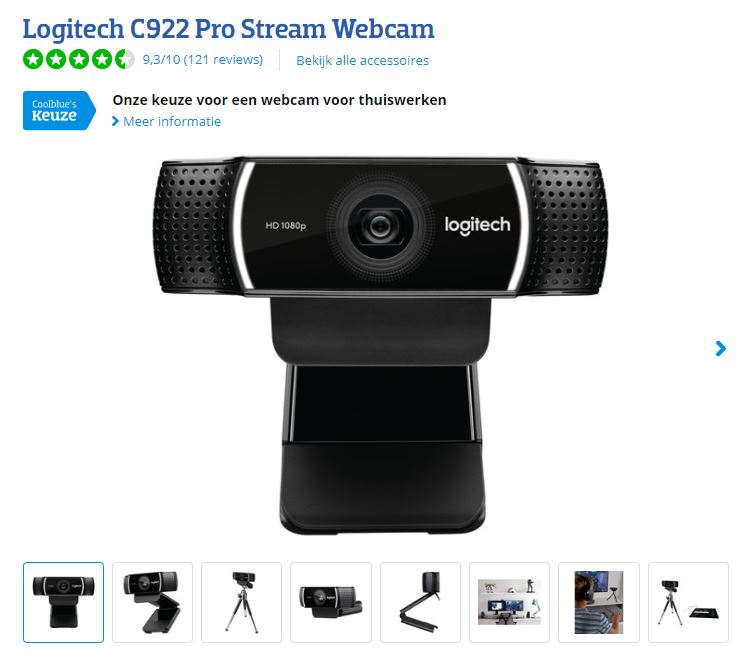 Logitech webcam voor professioneel gebruik