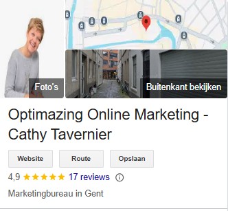 Google Mijn Bedrijf reviews Optimazing Online Marketing Cathy Tavernier