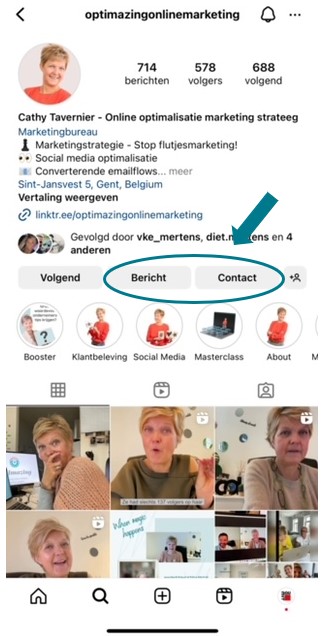 Contactgegevens Optimazing Instagram